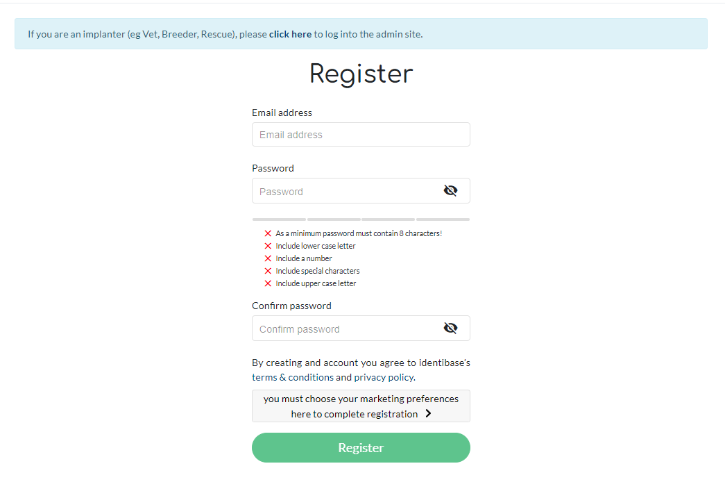 How do I register my pet's microchip? Identicare
